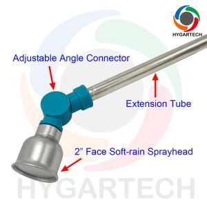 Metal Soft Rain Spray Water Hose Wand W/ Adjustable Angle & Ball Valve