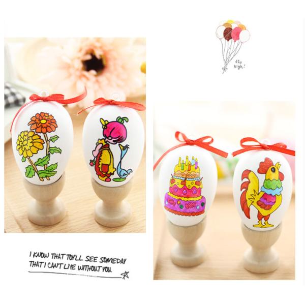 Assorted colors Plastic Easter eggs Gachapon Eggs surprise eggs Gacha Ball With 4 Colours Water Color Pen for kids DIY