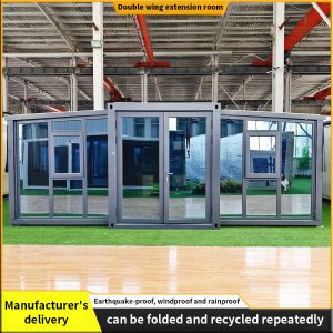 Double wing folding room triple area decoration can be expanded removable mobile
