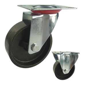 ISO9001 4 Inch Cast Iron 154lbs Loading Industrial Casters