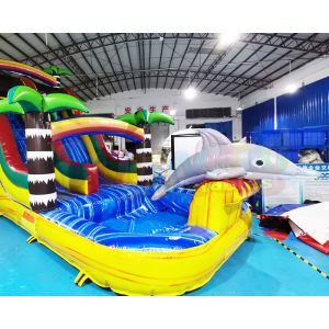 Jumping Bouncer Outdoor Inflatable Water Slides For Kindergarten