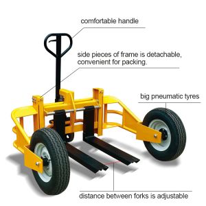 1250kg Hydraulic Manual All Terrain Pallet Truck Loading Capacity 2750LBS