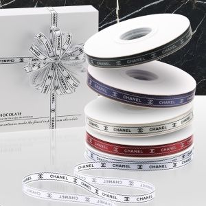 1cm Small Fragrant Printed Polyester Ribbon Customized Logo Flower Packaging