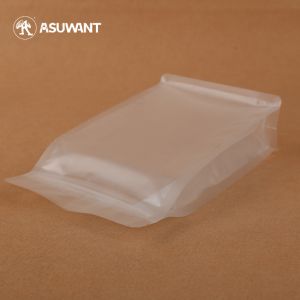 Transparent 130 Mic VMPET Flat Bottom Bag With Double Side Gusset