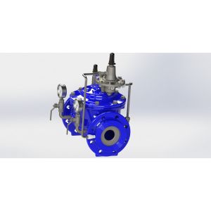 Blue Stainless Steel Flow Control Valve Water Constant Flow Rate Control