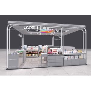 Skincare Shop Display Gray Series Makeup Shop Design Shelves for Cosmetic Store