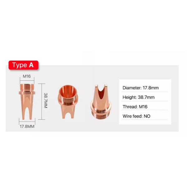 ISO M16 Laser Weld Head Nozzle Diameter 17.8mm Height 38.7mm