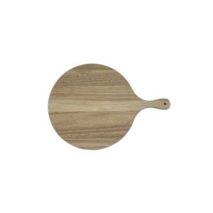 Round Rubber Wood Pizza Cutting Board With Customization Handle