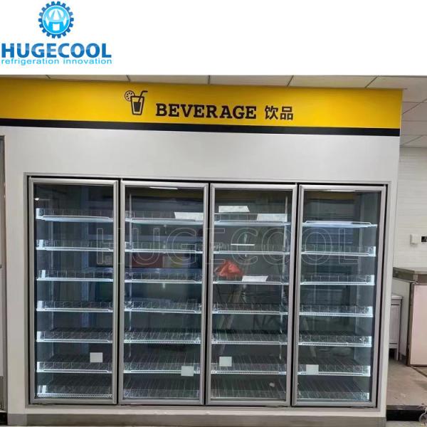Quality Convenient Walk-in Beer Cave Coolers L Type Walk in Cooler with Customizable Glass Door wholesale