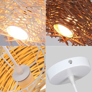 Wicker pendant light shade Haging Lamp For Kitchen Restaurant Lighting Fixtures