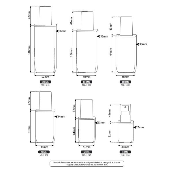 Disinfectant Cosmetic Spray Bottle , Plastic Fine Mist Spray Bottles 150ml