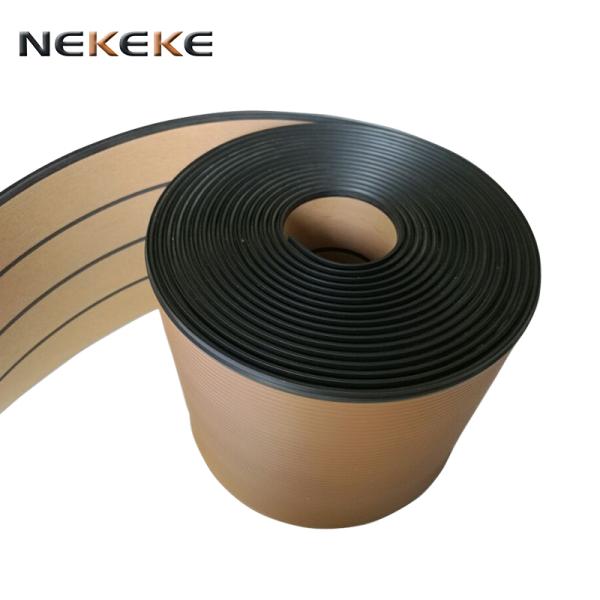 Quality 5mm Synthetic Artificial Teak Decking Anti UV PVC Boat Flooring For Various Boat Types wholesale