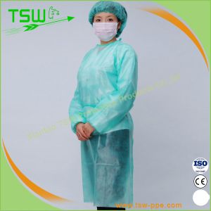 Level 1 2 SMS Isolation Gowns With Knitted Elastic Cuff