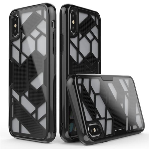 2017 Geometry Pattern Hybrid Shockproof Dual LayersTPU PC Mobile Phone Case For
