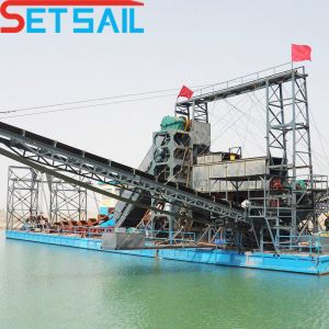 US Customized River Gold Chain Bucket Dredger with Hydrocyclone and Agitation
