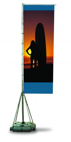 Quality Telescopic Flag Pole Advertising Banner Stands Single / Double / Three Layers Flag wholesale
