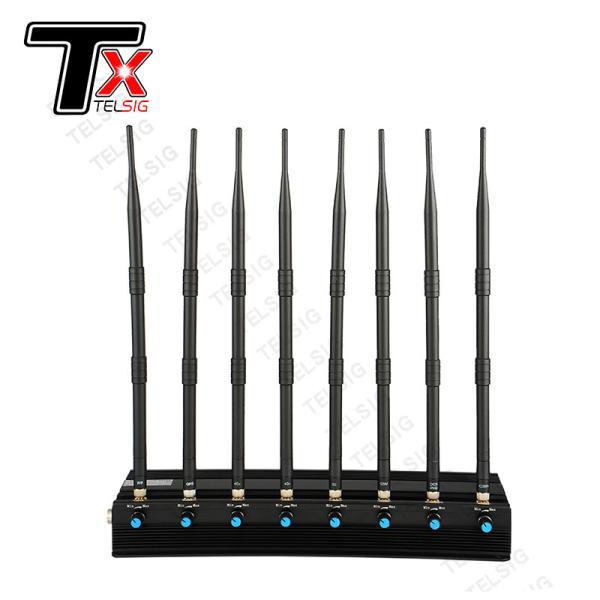 Quality High Gain Omni Directional 8 Antenna Jammer Multifunction Desktop RF Signal Jammer wholesale