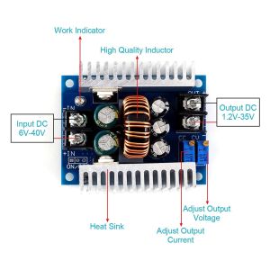 300W 20A DC-DC Buck Converter Step Down Module with Current Limiting Range of 0