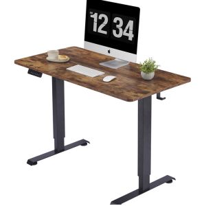 China Small Home Office Electric Height Adjustable Standing Desk with Mini Bar Counter on sale