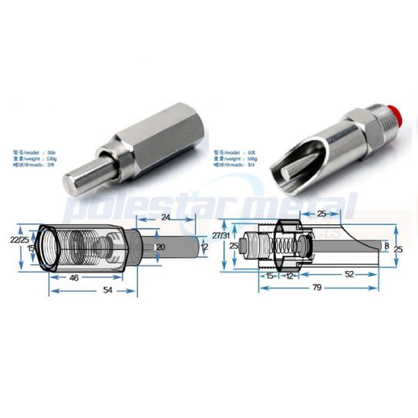 3/4" Male L SUS 201 Stainless Steel Pig Nipple Drinker For Swine / Sow Feeding Equipment