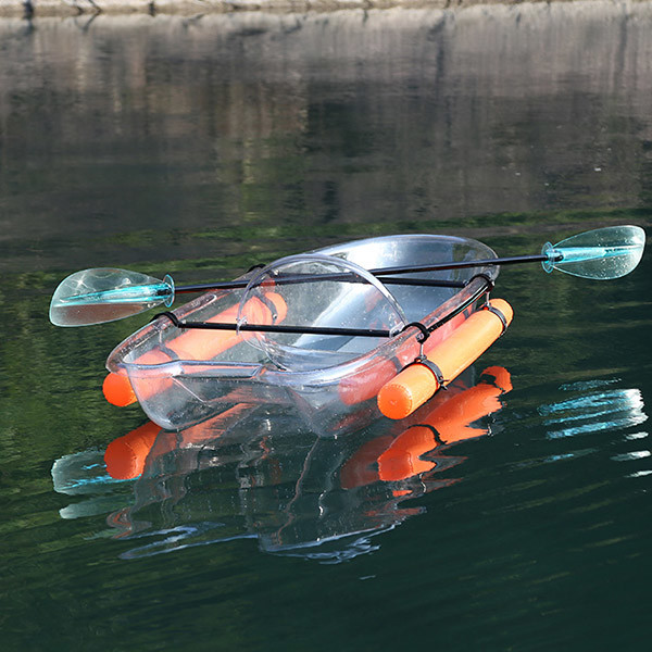 Recreational See Through Bottom Kayak , Lightweight Clear Fresh Water Boats