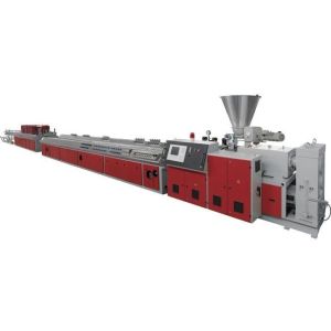 Wood Plastic PVC WPC Door Frame Production Line Saw Cutter And 400kg/h Output