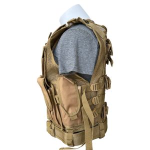 Multi-functional Khaki/Tan Protective Vest with Multiple Pouches and Mesh Liner