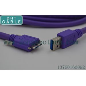 Screw Lock Camera USB Cable , Micro USB 3.0 Shield Good Signal High Flex Cable
