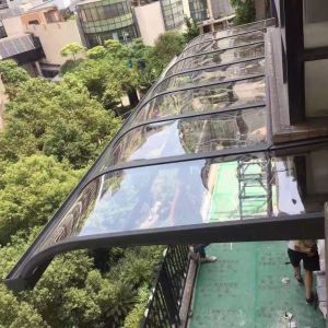 China Custermized Black White Gray PC Coated Impact Resistant Multiple Sizes Aluminum Frame Polycarbonate Awnings on sale