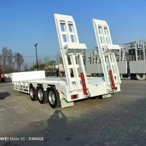 Folding Gooseneck Design 3 Axles 80tons/100 Tons/120 Tons Lowbed Lowboy Semi