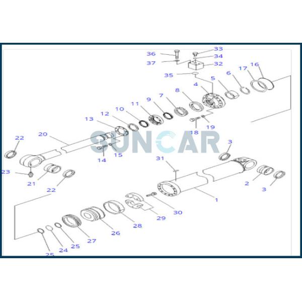 707-99-53180 7079953180 Steering Cylinder Service Kit Fits Wheel Dozer WD600-3