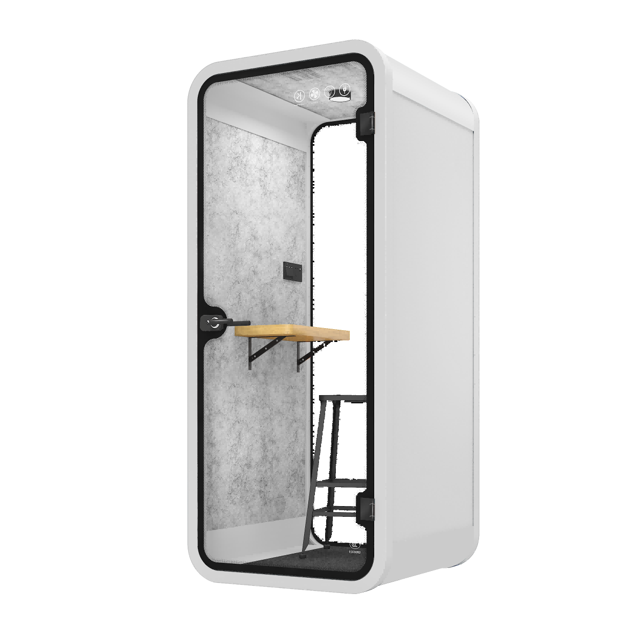 White Office Phone Booth Fully Enclosed Private Phone Booths Customized