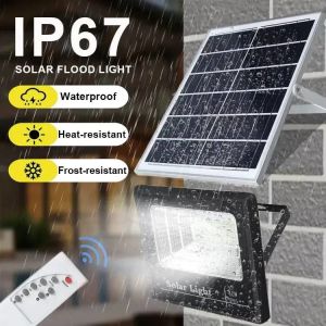 200W IP67 waterproof solar powered outside security lights led floodlight
