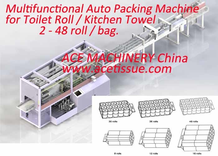 multipurpose Easy Maintenance Toilet Tissue Paper Packing Machine with Servo Motor Control 2-48 roll per bag