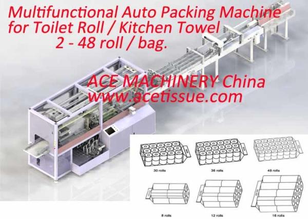 Quality multipurpose Easy Maintenance Toilet Tissue Paper Packing Machine with Servo Motor Control 2-48 roll per bag wholesale