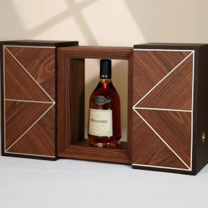 Cheap Custom Walnut Wine Display Box Laser Engraving With LED Light for sale