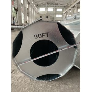 China 90FT Transmission Electric Power Steel Pole Dodecagonal Galvanized Q460 on sale