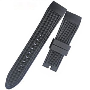 Cheap Adjustable 22x20mm Mens Rubber Watch Bands Steady Stitching for sale