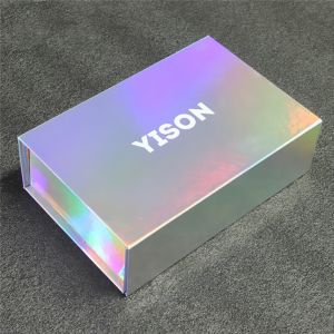 Custom Color Printed Iridescent Holographic Box For Gift Packaging