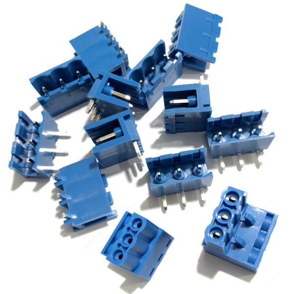 Blue 5.08mm Spacing PCB Pluggable Screw Terminal Blocks Plug + Right Angle Pin