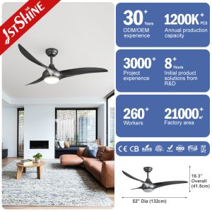 Sliver Plastic Blades WIFI Control LED Ceiling Fan with 2- and 4000k Color