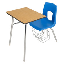 Ergonomic Arc Back School Desk With Chai
