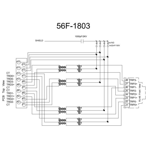 56F-1803DGDZ2NL 1A Single Port 2.5G BASE-T POE+ RJ45 Magnetic Connector