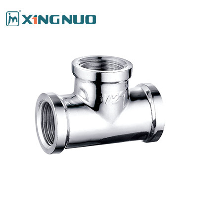 Quality Thread Standard Polished Brass Tee Fittings for Water Pipe System Polished Sandblasted Nickel Plated Compression Fitting wholesale