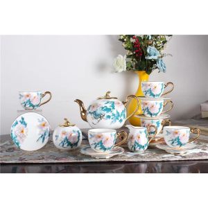 7oz 220cc Luxury Vintage  glossy Porcelain Bone China Tea Cups