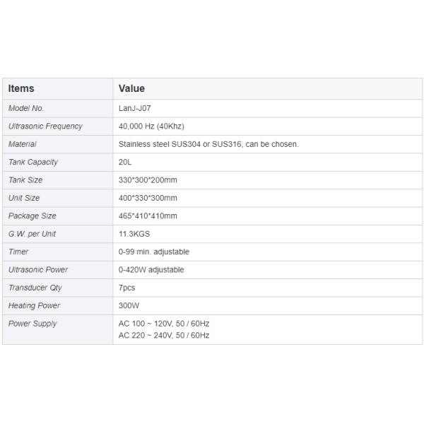 Concave Surface 20L Medical Ultrasonic Cleaner 20-80 Centigrade Degree Adjustable