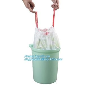 Compostable Corn Drawstring Trash Bags In Dispenser Box, Customized Biodegradabl