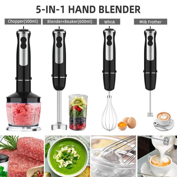 Kitchen electric appliances 5-in-1 blender hand held with whisk,milk frother