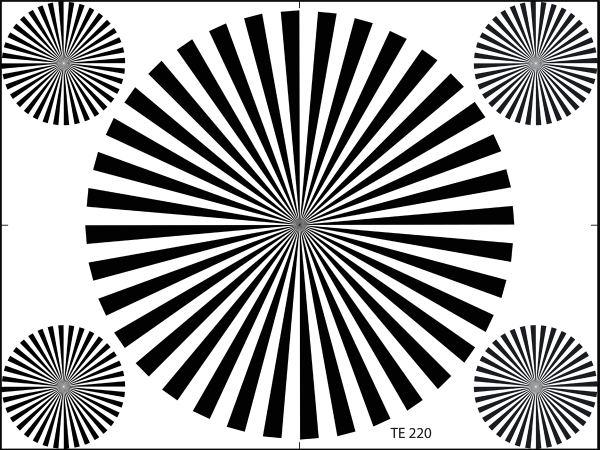 Sector Star Camera Resolution Chart 36 Sectors With Corner Stars Reflectance TE220