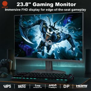 Cheap Black Color 23.8 Inch Gaming Monitor IPS Panel 180Hz RGB Lighting 99% SRGB PC Monitor for sale